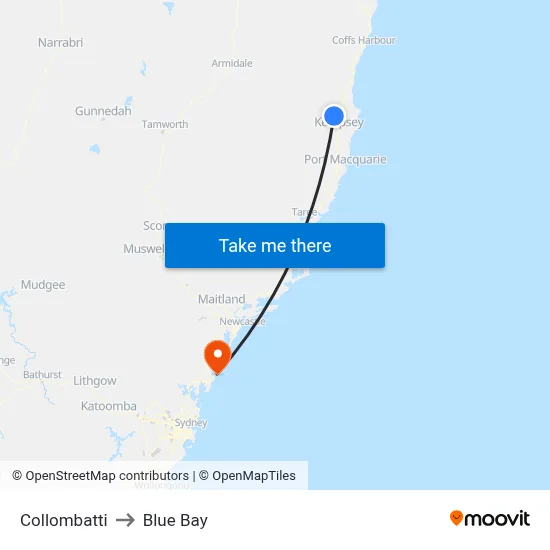 Collombatti to Blue Bay map