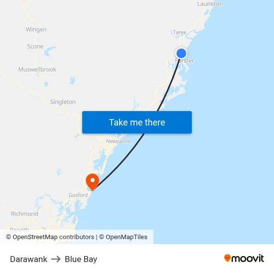 Darawank to Blue Bay map