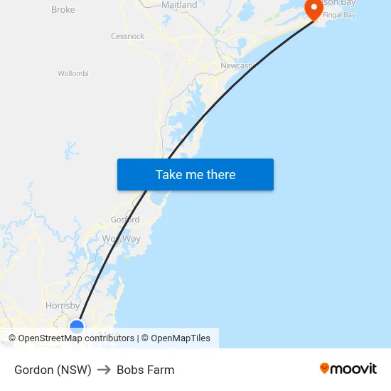 Gordon (NSW) to Bobs Farm map