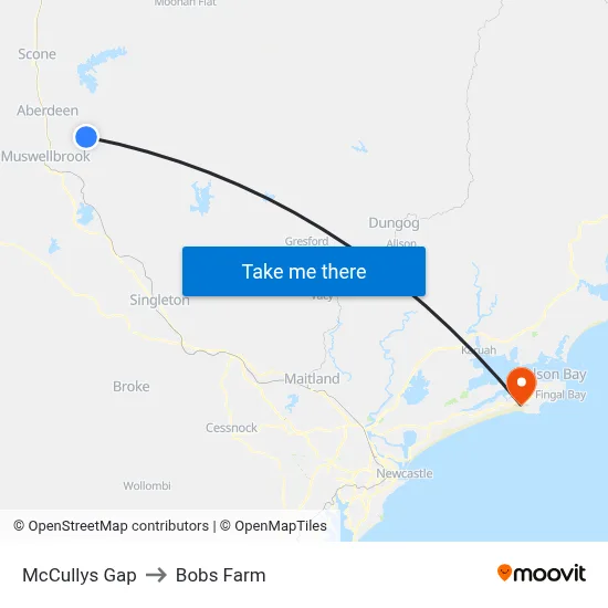 McCullys Gap to Bobs Farm map