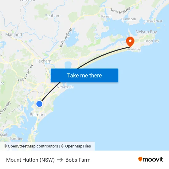 Mount Hutton (NSW) to Bobs Farm map