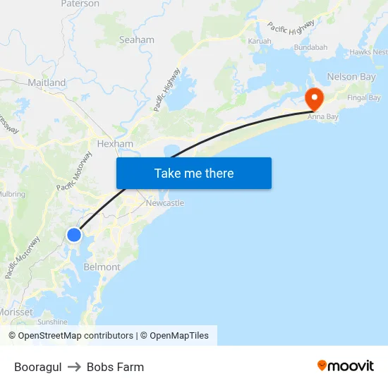 Booragul to Bobs Farm map