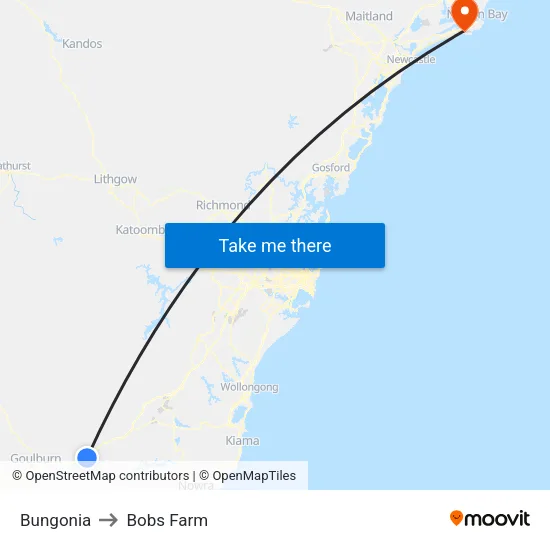 Bungonia to Bobs Farm map