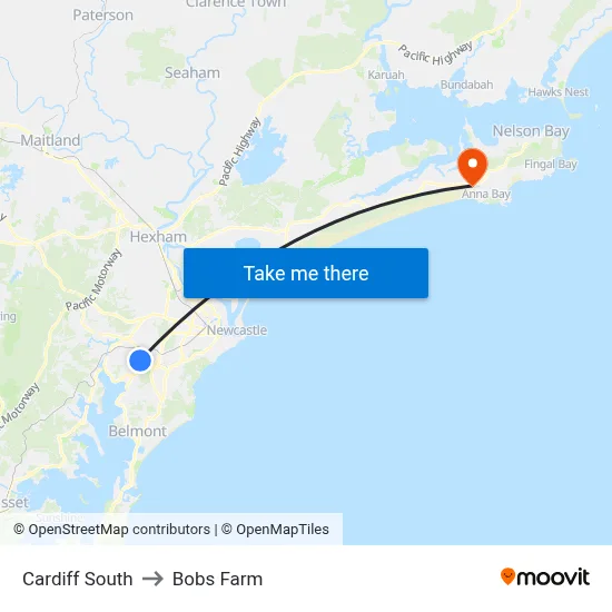 Cardiff South to Bobs Farm map