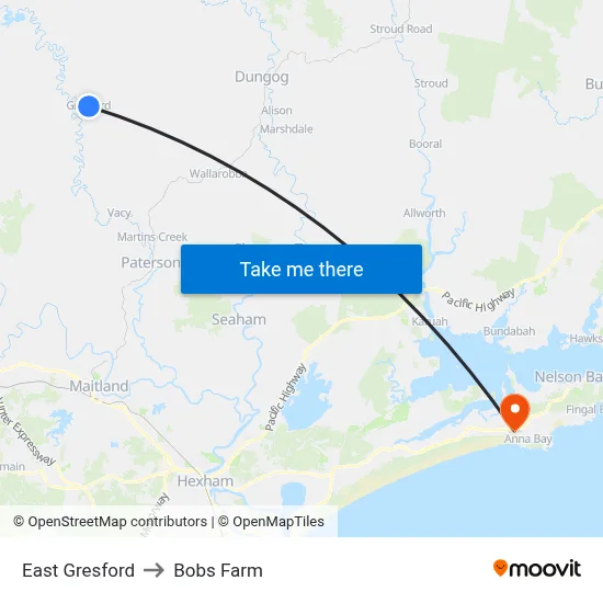 East Gresford to Bobs Farm map