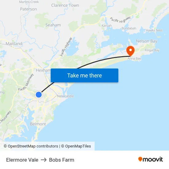 Elermore Vale to Bobs Farm map