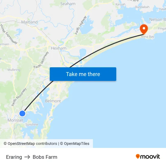 Eraring to Bobs Farm map