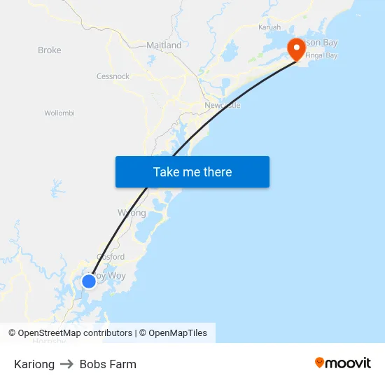 Kariong to Bobs Farm map