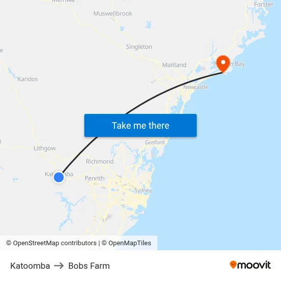 Katoomba to Bobs Farm map