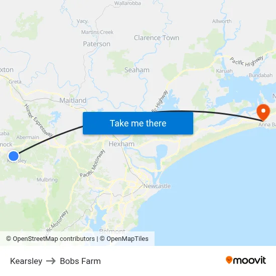 Kearsley to Bobs Farm map