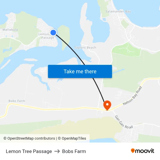 Lemon Tree Passage to Bobs Farm map