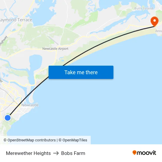 Merewether Heights to Bobs Farm map