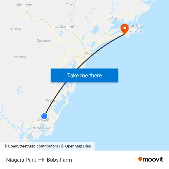 Niagara Park to Bobs Farm map