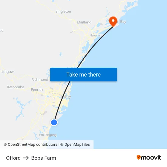 Otford to Bobs Farm map