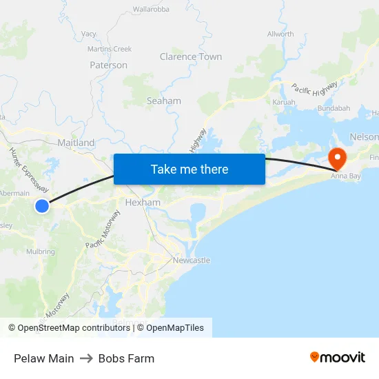 Pelaw Main to Bobs Farm map