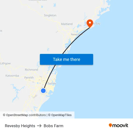 Revesby Heights to Bobs Farm map