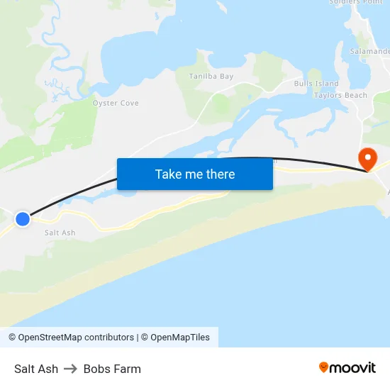 Salt Ash to Bobs Farm map