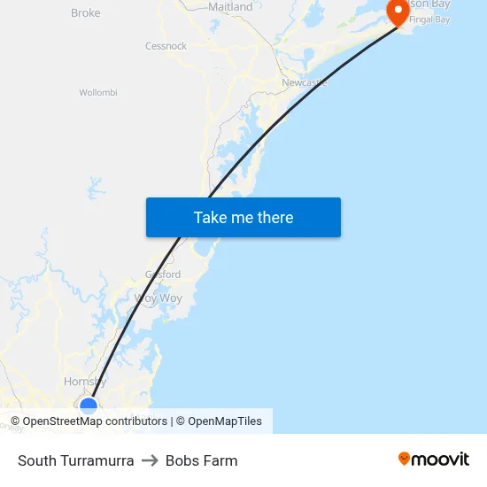 South Turramurra to Bobs Farm map