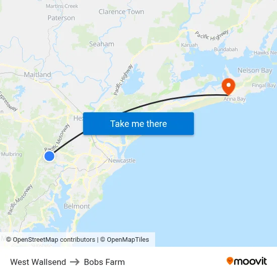 West Wallsend to Bobs Farm map