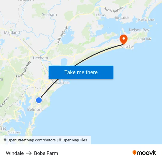 Windale to Bobs Farm map