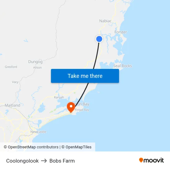 Coolongolook to Bobs Farm map