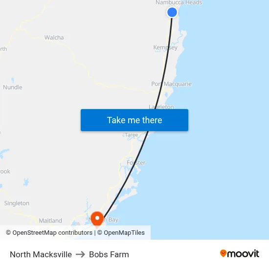 North Macksville to Bobs Farm map