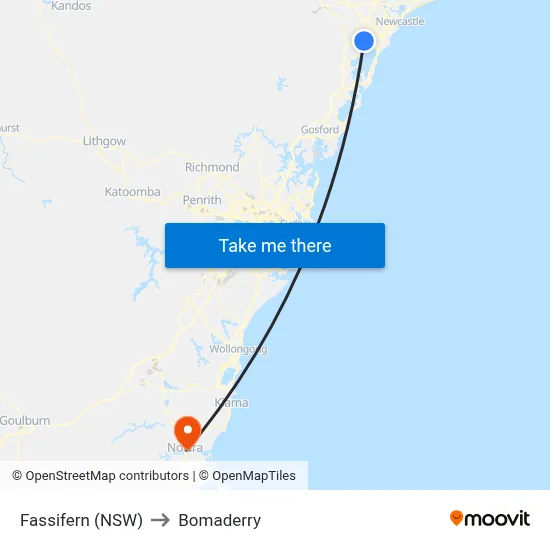 Fassifern (NSW) to Bomaderry map