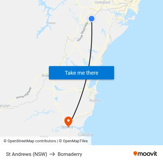 St Andrews (NSW) to Bomaderry map