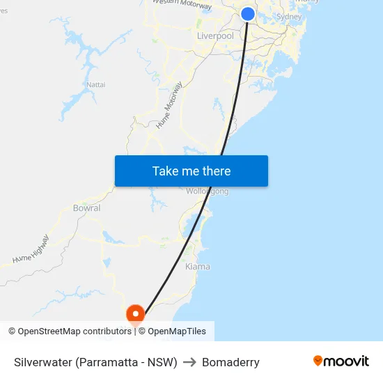Silverwater (Parramatta - NSW) to Bomaderry map