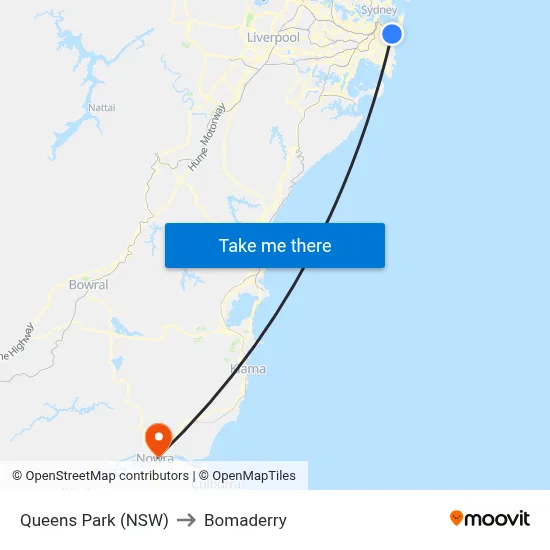 Queens Park (NSW) to Bomaderry map