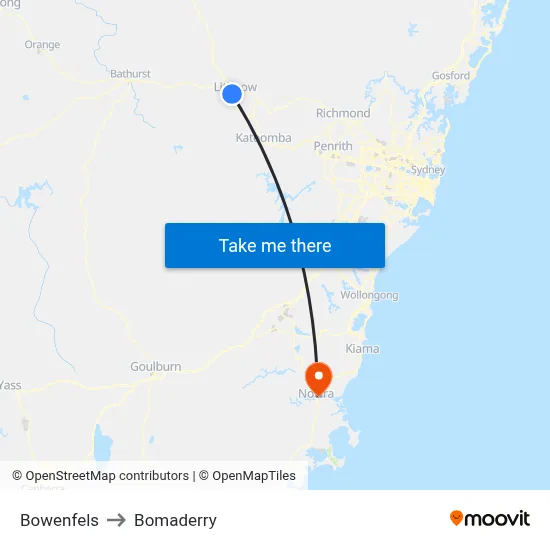 Bowenfels to Bomaderry map
