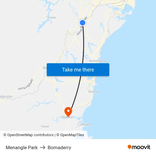 Menangle Park to Bomaderry map