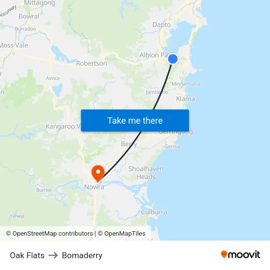 Oak Flats to Bomaderry map