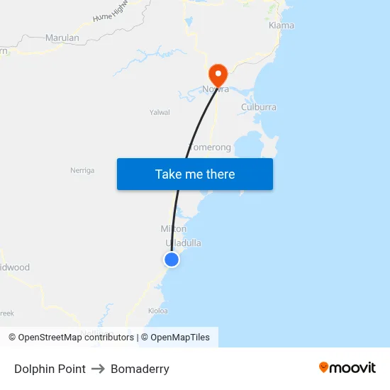 Dolphin Point to Bomaderry map