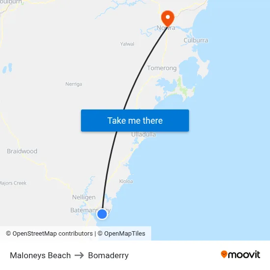 Maloneys Beach to Bomaderry map
