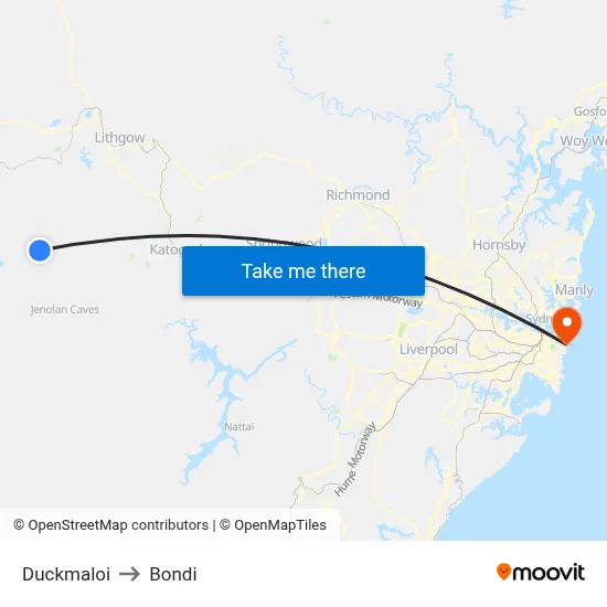 Duckmaloi to Bondi map