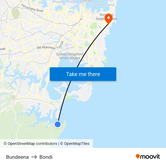 Bundeena to Bondi map