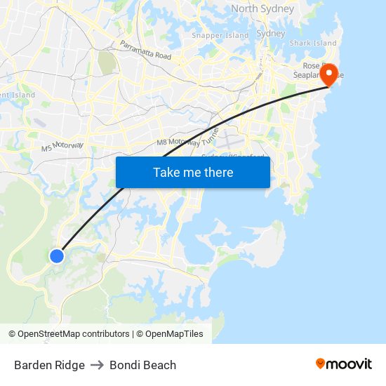 Barden Ridge to Bondi Beach map