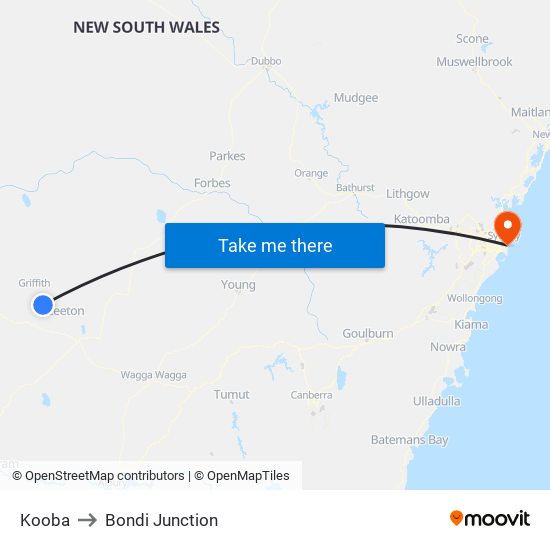Kooba to Bondi Junction map