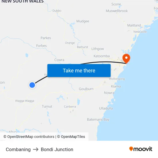 Combaning to Bondi Junction map