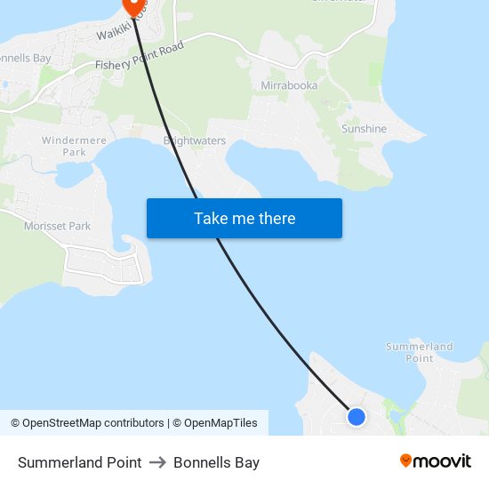 Summerland Point to Bonnells Bay map