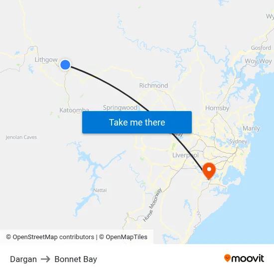 Dargan to Bonnet Bay map