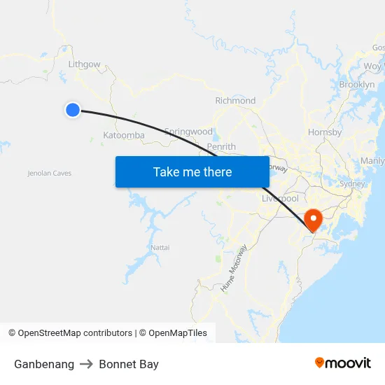 Ganbenang to Bonnet Bay map