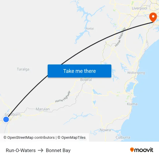 Run-O-Waters to Bonnet Bay map