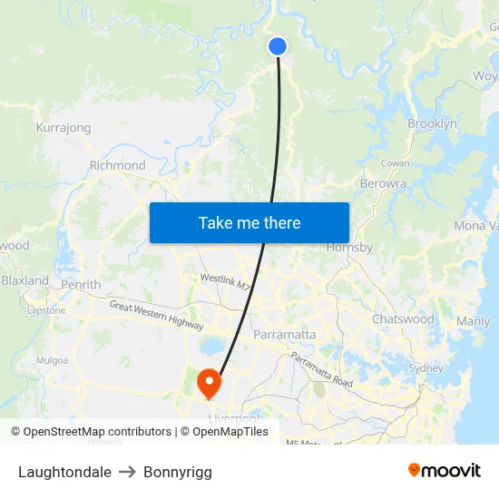 Laughtondale to Bonnyrigg map