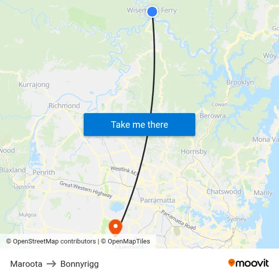 Maroota to Bonnyrigg map