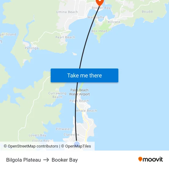 Bilgola Plateau to Booker Bay map