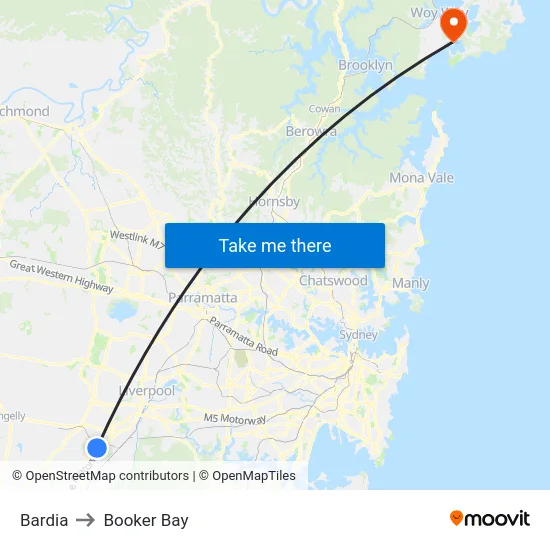 Bardia to Booker Bay map