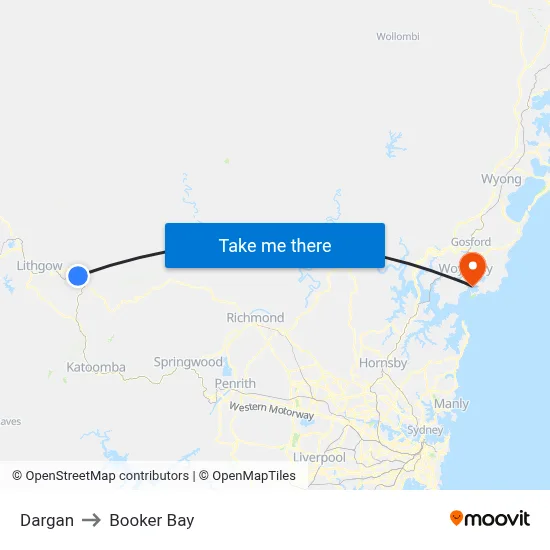 Dargan to Booker Bay map