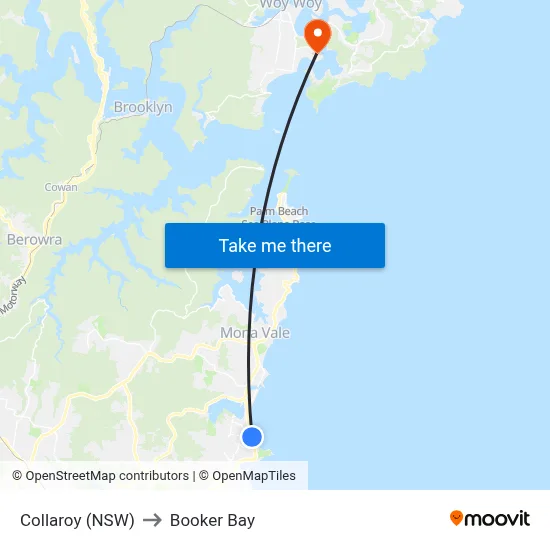 Collaroy (NSW) to Booker Bay map
